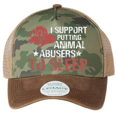 I Support Putting Animal Abusers To Sleep Legacy Tie Dye Trucker Hat