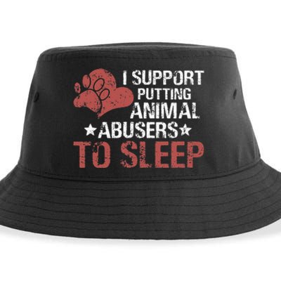 I Support Putting Animal Abusers To Sleep Sustainable Bucket Hat