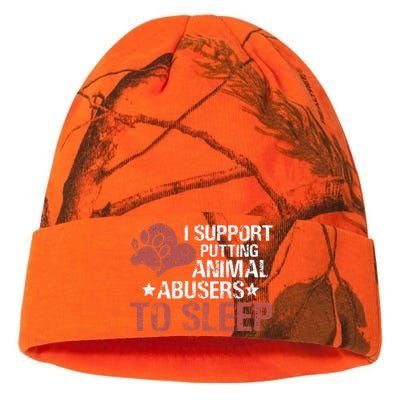 I Support Putting Animal Abusers To Sleep Kati Licensed 12" Camo Beanie