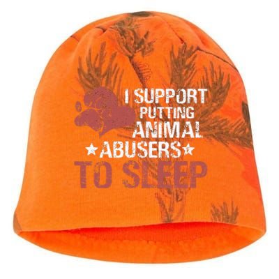 I Support Putting Animal Abusers To Sleep Kati - Camo Knit Beanie