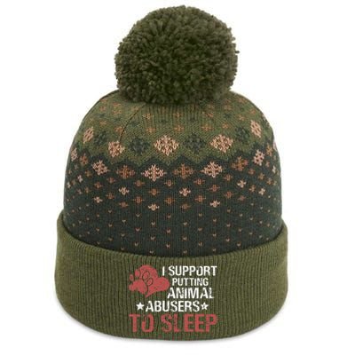 I Support Putting Animal Abusers To Sleep The Baniff Cuffed Pom Beanie