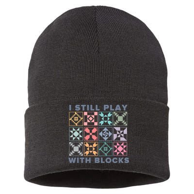 I Still Play With Blocks Quilt Blocks Sustainable Knit Beanie
