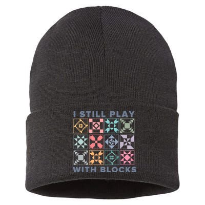 I Still Play With Blocks Quilt Blocks Sustainable Knit Beanie