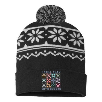 I Still Play With Blocks Quilt Blocks USA-Made Snowflake Beanie