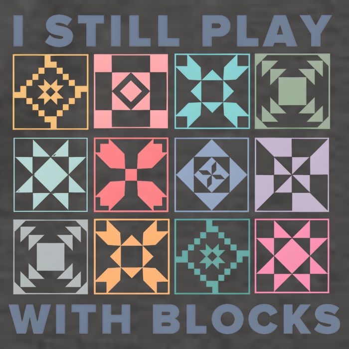 I Still Play With Blocks Quilt Blocks Vector Backpack