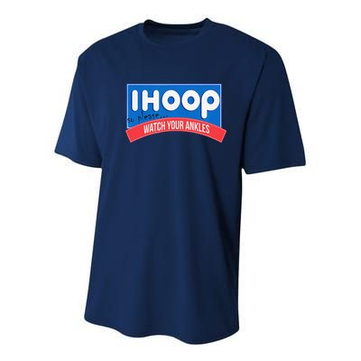 Ihoop So Please Watch Your Ankles Funny Basketball Bball Youth Performance Sprint T-Shirt