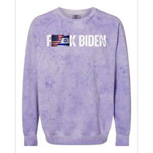 Israel Strong Pray For Israel Us Israel Flag Anti Biden Colorblast Crewneck Sweatshirt