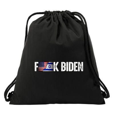 Israel Strong Pray For Israel Us Israel Flag Anti Biden Drawstring Bag