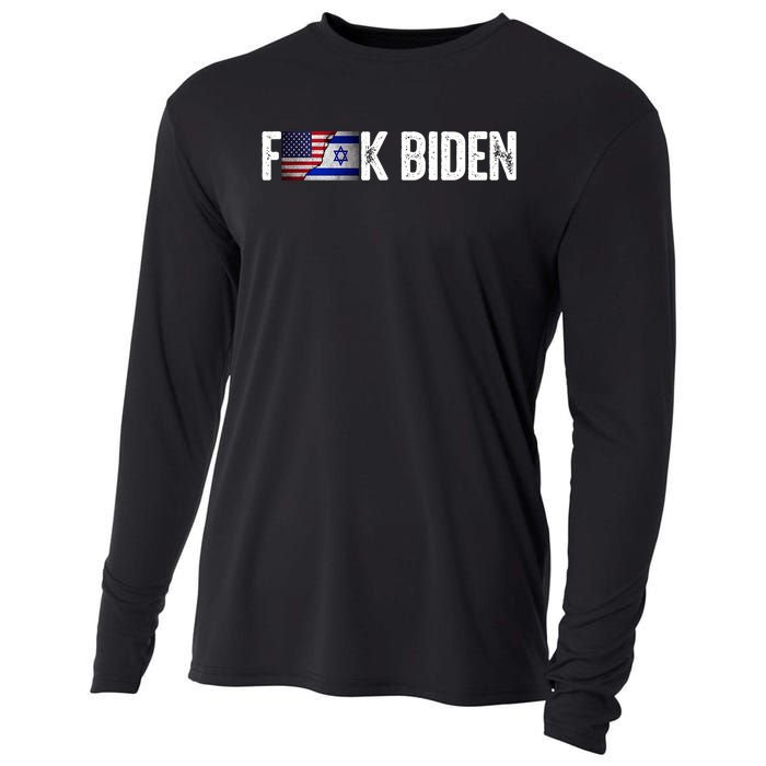 Israel Strong Pray For Israel Us Israel Flag Anti Biden Cooling Performance Long Sleeve Crew