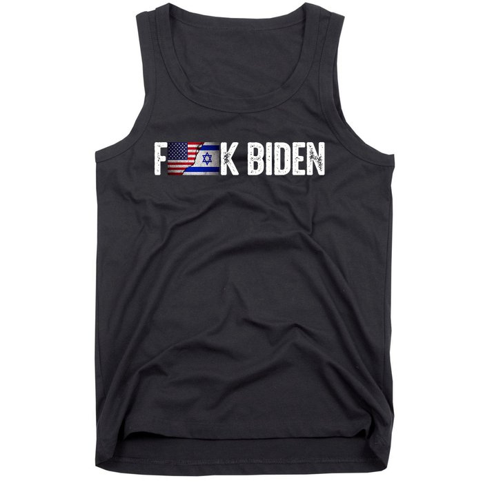 Israel Strong Pray For Israel Us Israel Flag Anti Biden Tank Top