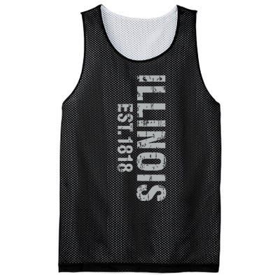 Illinois State Patriotic American Usa Cool Distressed Design Mesh Reversible Basketball Jersey Tank