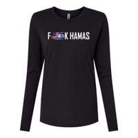 Israel Strong Pray For Israel US Israel Flag Fuck Hamas Womens Cotton Relaxed Long Sleeve T-Shirt