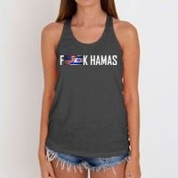 Israel Strong Pray For Israel US Israel Flag Fuck Hamas Women's Knotted Racerback Tank