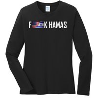 Israel Strong Pray For Israel US Israel Flag Fuck Hamas Ladies Long Sleeve Shirt