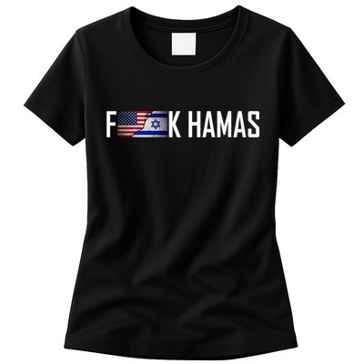 Israel Strong Pray For Israel US Israel Flag Fuck Hamas Womens T-Shirt