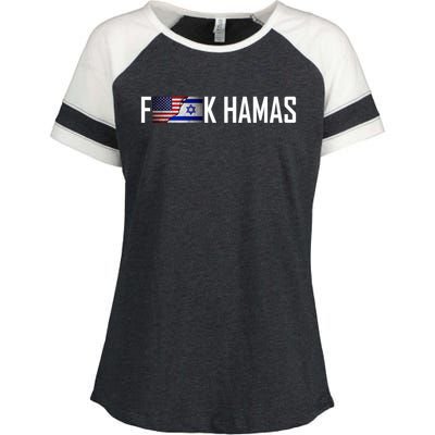 Israel Strong Pray For Israel US Israel Flag Fuck Hamas Enza Ladies Jersey Colorblock Tee