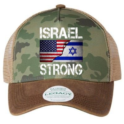 Israel Strong Pray For Israel US Israeli Flag Legacy Tie Dye Trucker Hat