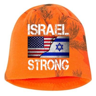 Israel Strong Pray For Israel US Israeli Flag Kati - Camo Knit Beanie