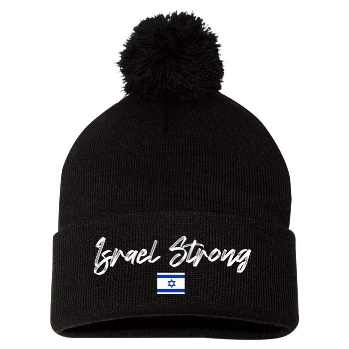 Israel Strong, Pray For Israel, Israel Flag Pom Pom 12in Knit Beanie