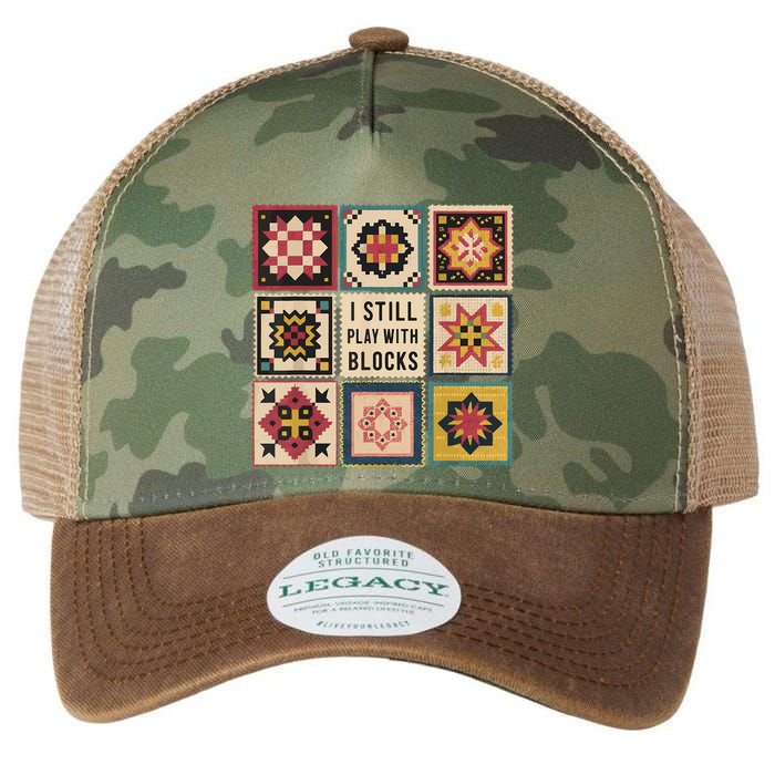 I Still Play With Blocks Quilt Funny Quilting Sewing Legacy Tie Dye Trucker Hat