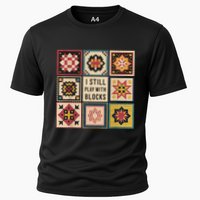 I Still Play With Blocks Quilt Funny Quilting Sewing Performance Shirt