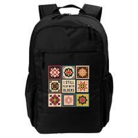 I Still Play With Blocks Quilt Funny Quilting Sewing Backpack