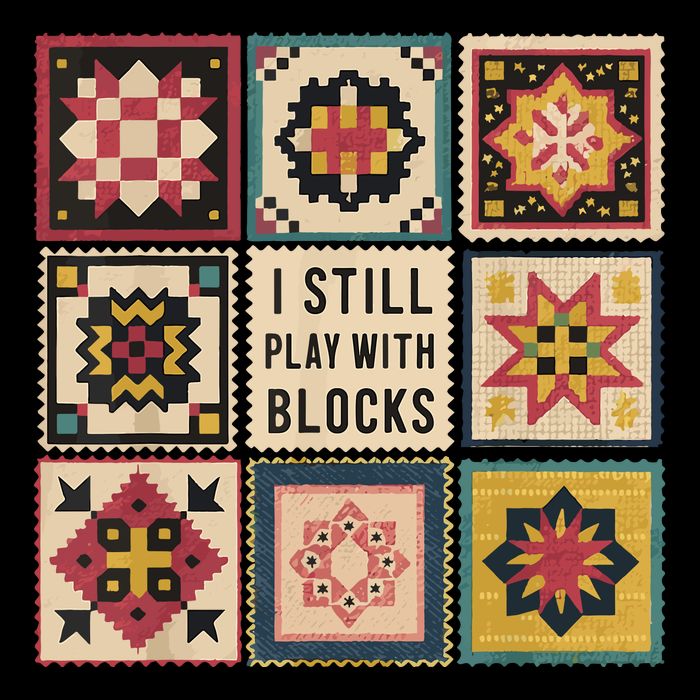 I Still Play With Blocks Quilt Funny Quilting Sewing 16 in Basic Backpack