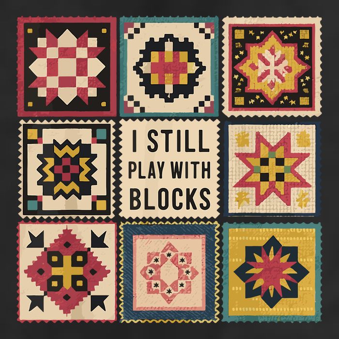 I Still Play With Blocks Quilt Funny Quilting Sewing Large Microfiber Waffle Golf Towel