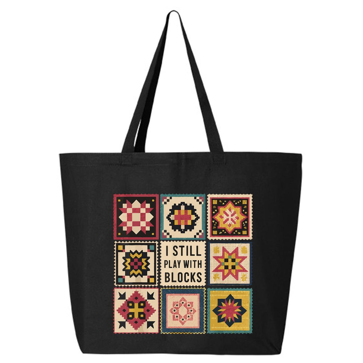 I Still Play With Blocks Quilt Funny Quilting Sewing 25L Jumbo Tote