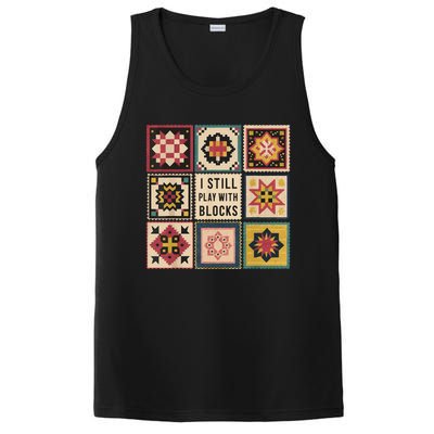 I Still Play With Blocks Quilt Funny Quilting Sewing PosiCharge Competitor Tank