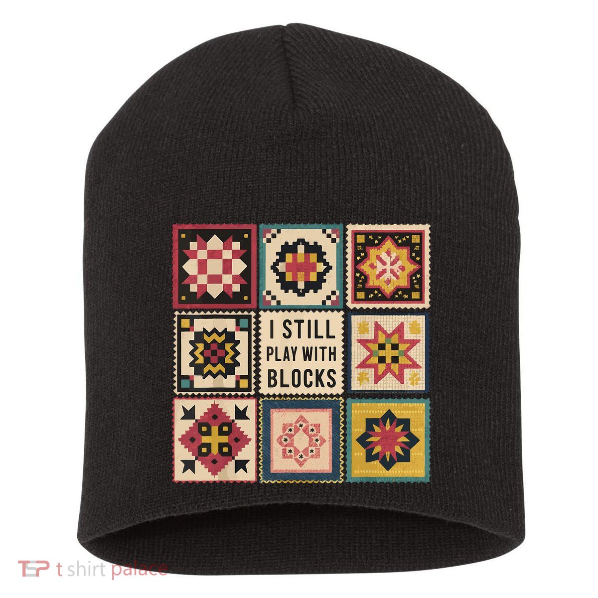 I Still Play With Blocks Quilt Funny Quilting Sewing Short Acrylic Beanie