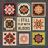 I Still Play With Blocks Quilt Funny Quilting Sewing Vector Backpack