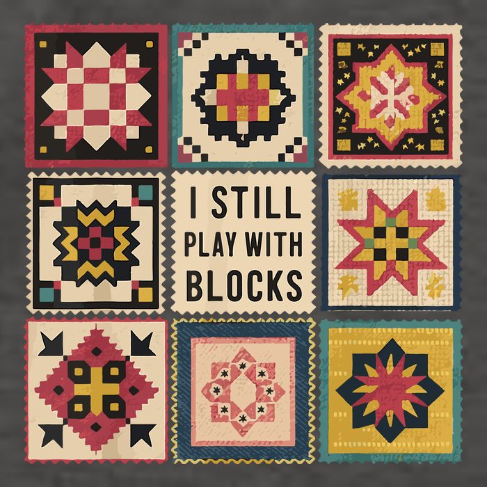 I Still Play With Blocks Quilt Funny Quilting Sewing Vector Backpack