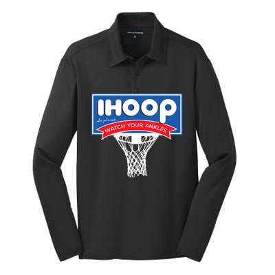 IHOOP So Please Watch Your Ankles Funny Basketball Silk Touch Performance Long Sleeve Polo