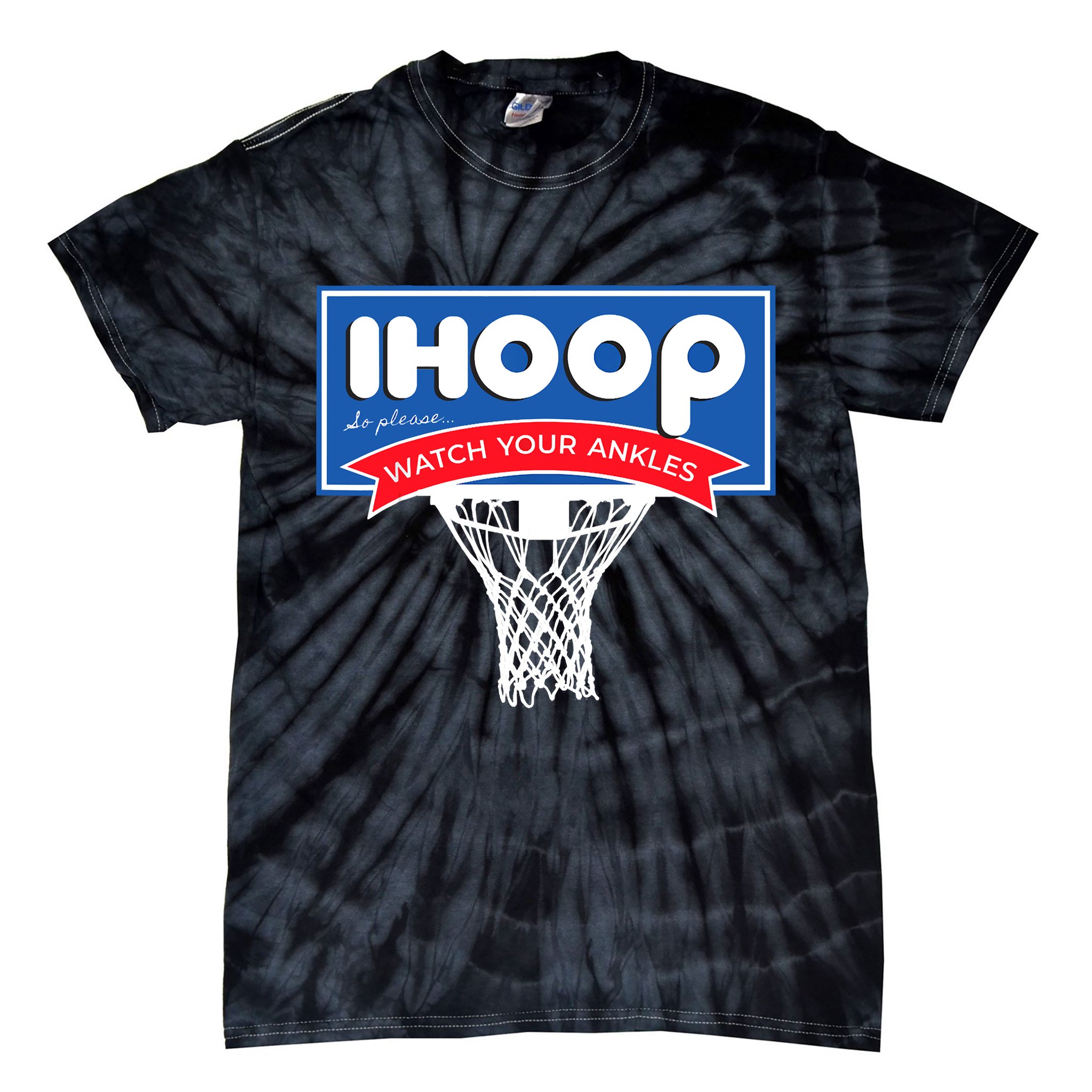 IHOOP So Please Watch Your Ankles Funny Basketball Tie-Dye T-Shirt