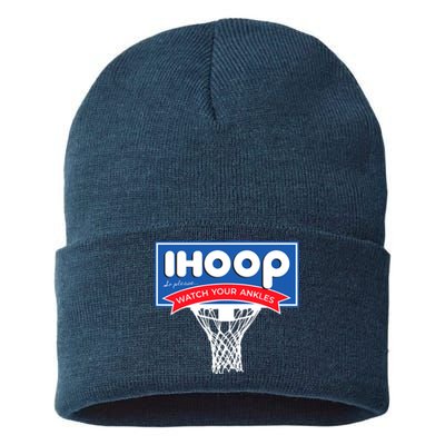 IHOOP So Please Watch Your Ankles Funny Basketball Sustainable Knit Beanie