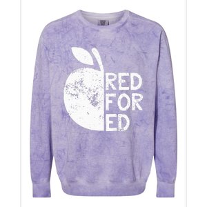 I Support Public Education Red For Ed Teacher Gift Colorblast Crewneck Sweatshirt