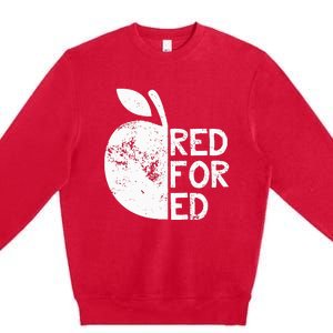 I Support Public Education Red For Ed Teacher Gift Premium Crewneck Sweatshirt