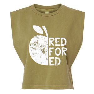 I Support Public Education Red For Ed Teacher Gift Garment-Dyed Women's Muscle Tee