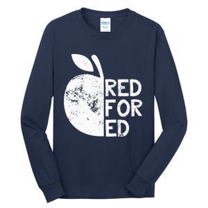 I Support Public Education Red For Ed Teacher Gift Tall Long Sleeve T-Shirt