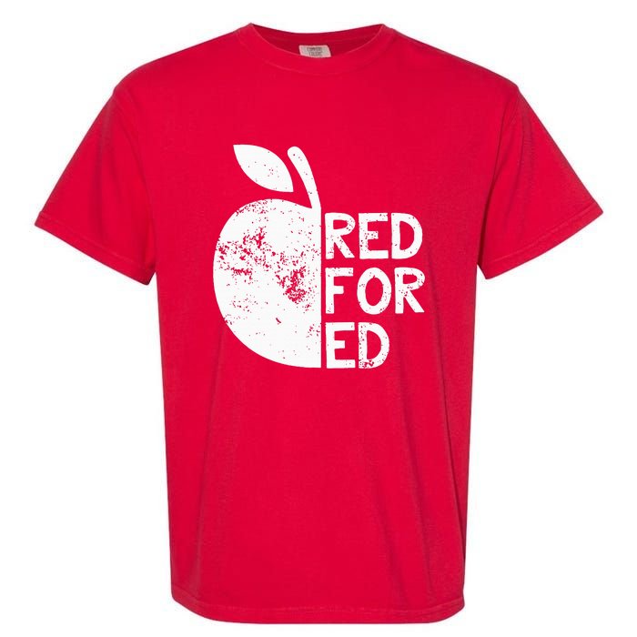 I Support Public Education Red For Ed Teacher Gift Garment-Dyed Heavyweight T-Shirt