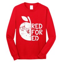 I Support Public Education Red For Ed Teacher Gift Long Sleeve Shirt