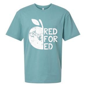 I Support Public Education Red For Ed Teacher Gift Sueded Cloud Jersey T-Shirt