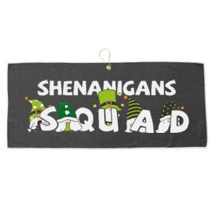 irish st patrick green Shenanigans Squad lucky Shamrock Large Microfiber Waffle Golf Towel