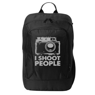 I Shoot People White Camera City Backpack