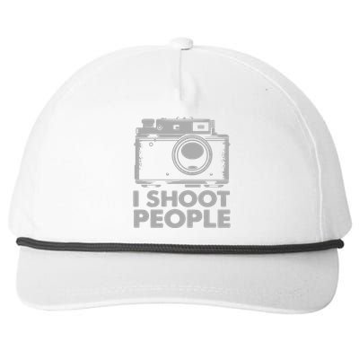 I Shoot People White Camera Snapback Five-Panel Rope Hat