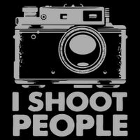 I Shoot People White Camera Cropped Pullover Crew