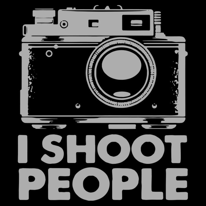 I Shoot People White Camera Cropped Pullover Crew