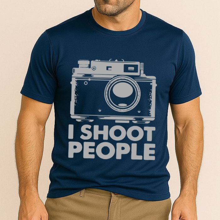 I Shoot People White Camera Cooling Performance Crew T-Shirt