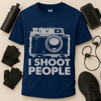 I Shoot People White Camera Cooling Performance Crew T-Shirt